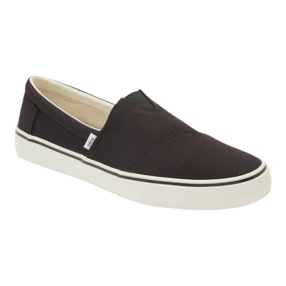 ♥️Toms♥️Men’s Alpargata Black & White Slip-On Sneaker Size (7.5) Med Width - Picture 1 of 11